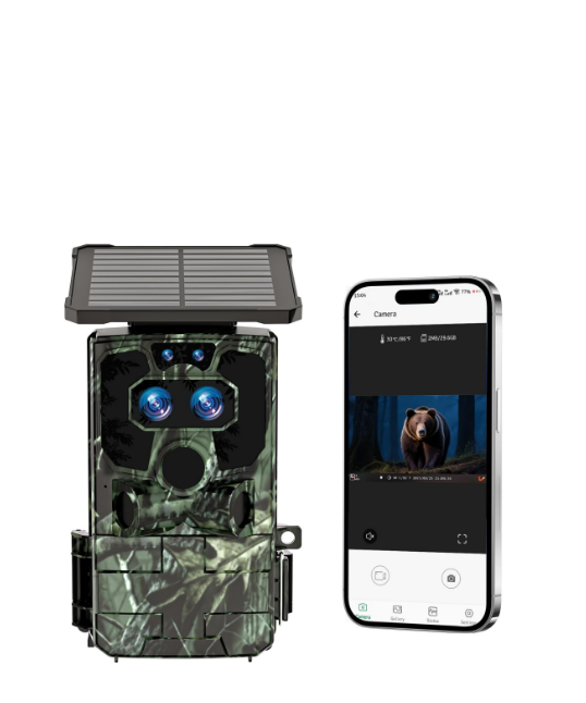 US: TC37,WiFi Trail Camera, Dual Lens, Full-Color Night Vision, 4k + 60MP, Solar Powered