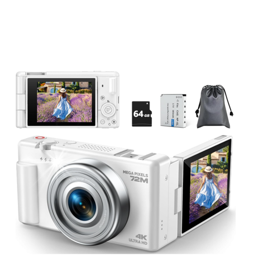 ES: AC18XAXXXX, Cámara Digital 4K, Vlog Cámara de Fotos Antivibración con Enfoque Automático de 72MP 18X Zoom