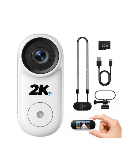 UK: AC33XEXXXX,Mini Body Camera with 32GB Card, Thumb Size 2K POV Camera with 1.47" Screen, Wearable Body Cam with 150° Wide Lens, Magnetic Mount Vlogging Camera for Cycling, Travel