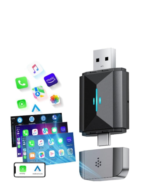 DE: RC22XXXXXX, 2-in-1 Carplay Wireless Adapter, Android Auto Wireless Adapter, Auto-Dongle wandelt Kabelgebundenes in Kabelloses um, für werkseitig verkabelte CarPlay-Autos ab 2016, Typ C/USB, Plug & Play