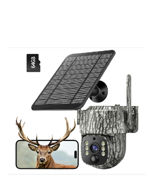 DE: TC32,  4G LTE Wildkamera Solar mit SIM Karte, Live Übertragung Wildkamera mit Handyübertragung App, 355° Schwenk 90° Neigung Handyeinstellung, Wildtierkamera mit Nachtsicht Bewegungsmelder