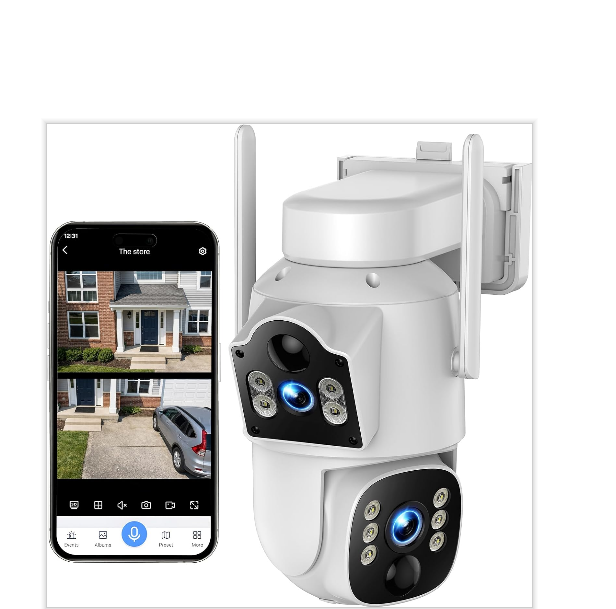 US: TC39XCXXUS,Solar Security Camera Wireless Outdoor, 4G Cellular Camera with 5W Panel 7800mAh Battery, Dual Lens 360 PTZ Auto Tracking, 1080P Night Vision, Two Way Audio, IP66 Waterproof, SIM Card Slot