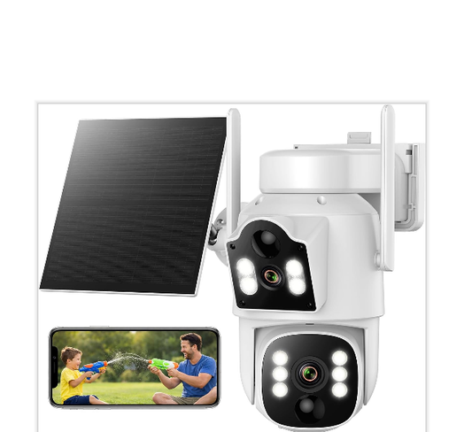 DE: TC39XCXXEU,VOOPEAK 4G LTE Solar Überwachungskamera Außen mit integrierter SIM Karte, 2K HD 3MP PTZ Kabellose Akku Kamera ohne WLAN, 355° Pan & 90° Neigung, Farbnachtsicht und IR Nachtsicht