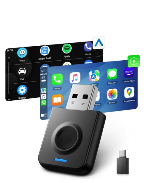 JP: RC24XXXDXX, 2 in 1 CarPlay&Android Auto ワイヤレス アダプター 5.0Bluetooth& 5G WiFi搭載 カープレイ無線化 自動接続 カープレイワイヤレストングル 有線CarPlayをワイヤレス化になり 安定性高い