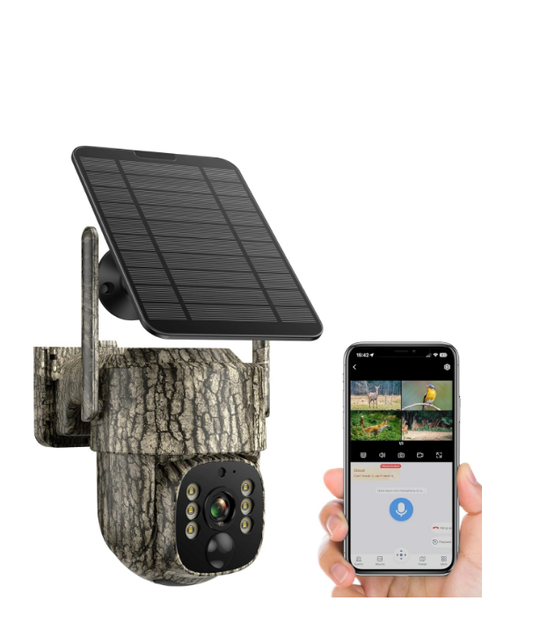 DE: TC32B,  4G LTE Wildkamera Solar mit SIM Karte, Wildkamera mit Handyübertragung App, Infrarot Wildtierkamera mit Nachtsicht Bewegungsmelder 0,1s Auslösezeit 64GB SD Karte 7800mAh Akku IP66 Wasserdicht