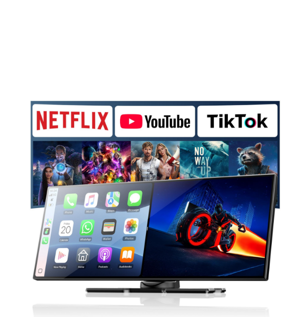 US: [Only for tiktok] RC29XBXDXX, 10.25" Big Touch Screen Wirelesss CarPlay Screen Built-in Youtube/Netflix/TikTok Apps with 720P Parking Backup Camera, for iPhone 8-15+ / Android 11+