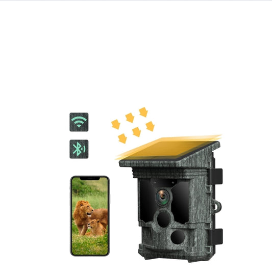 US: TC08,  Trail Camera Solar Powered 46MP 4K 30FPS, WiFi Bluetooth Game Camera with 120°Wide-Angle Motion with Night Vision 0.1s Trigger Time IP66 Waterproof