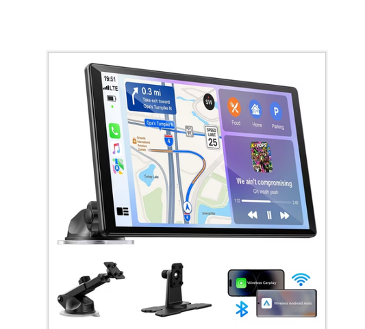US: [Only for Walmart] RC37XXXDXX, LAMTTO 10.1" Wireless CarPlay Screen with Super Link, Portable Car Stereo Apple CarPlay & Android Auto, Siri, 1280x800p, Navigation, FM AUX Bluetooth for Vehicle