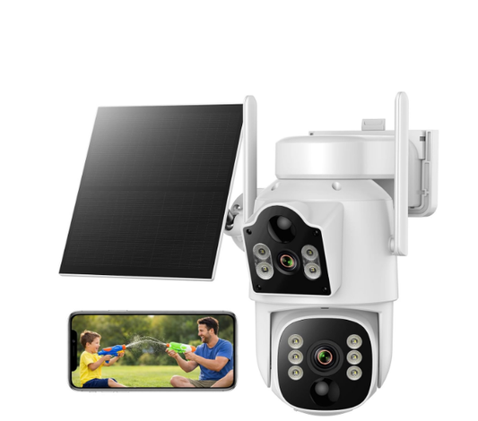 US: TC39XCXXUS,4G Cellular Security Camera Outdoor Wireless, SIM Card Camera with Dual Lens Dual Sensor, Solar Panel 7800mAh Battery, 360 PTZ Auto Track, Color Night Vision, IP66, No WiFi Required