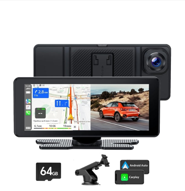 IT: RC09BAXAXX/HFL-TK1, Carplay Wireless Android Auto Portatile Autoradio, 6.86 Pollici Schermo Per Auto con Fotocamera Frontale da 2,5K, Touchscreen, Supporta Vivavoce Bluetooth 5.0/Navigazione/Siri/Airplay/FM/AUX