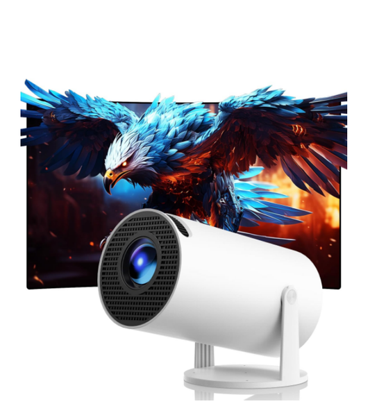 CA:PR06, 4K Supported Mini Projector with Android 11.0, WiFi and Bluetooth, Auto Keystone Correction, 270° Rotation, Compatible with iPhone/Android/HDMI/USB/TV Stick, White