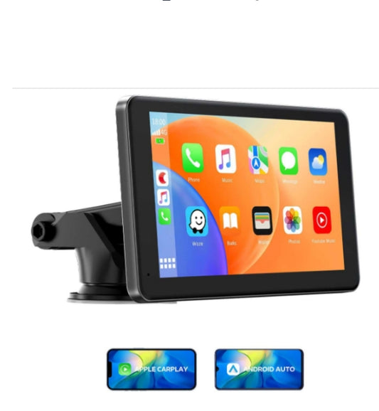 DE: RC08DXXAXX,  7 Inch CarPlay Screen, Portable Car Radios Compatible with Apple CarPlay & Android Car Play Display, Touch Screen, Digital Receiver with Siri/GOO-Gle, GPS Navigation, Bluetooth, Mirror Link, FM