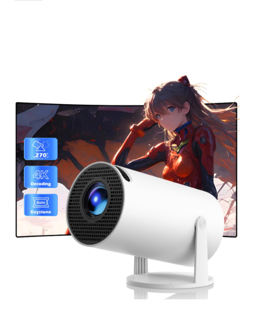 US:PR06XXXXUS, Mini Projector with WiFi 6 and Bluetooth, Full HD 4K Support Portable Projector with Automatic Vertical Keystone Correction 270° Rotation and Android 11.0 Smart Projector for Bedroom
