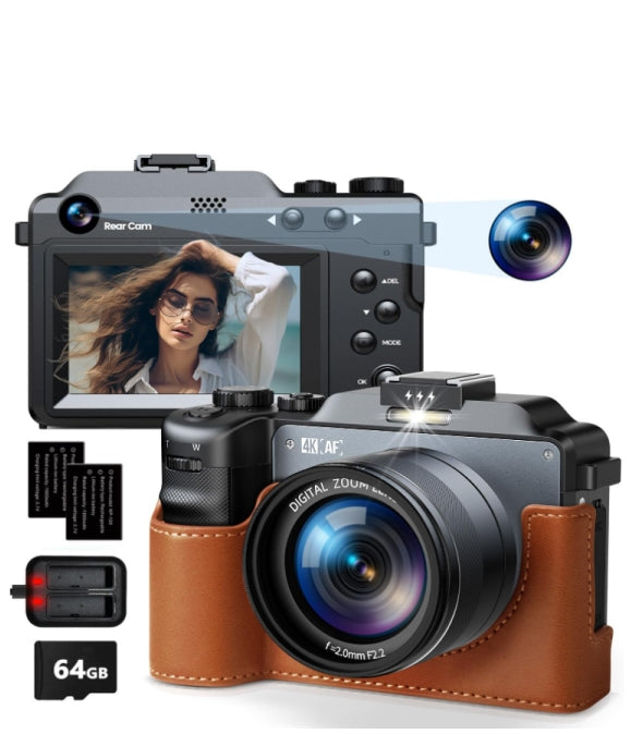 US: AC16AA, 4K Digital Camera for Photography Autofocus 64MP Vlogging Camera