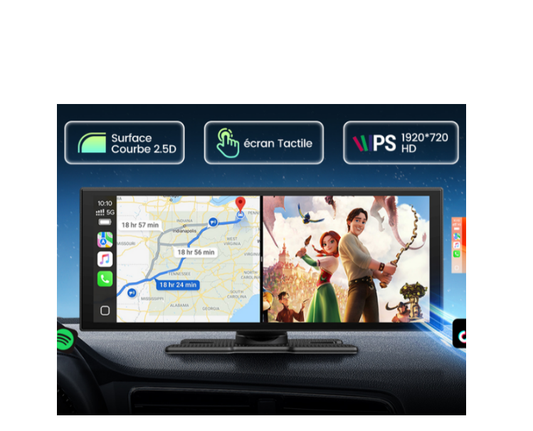 DE: RC29XBXDXX,Carplay Display mit Net-Flix YouTube Apps, 10,25-Zoll Wireless AppIe CarPlay Android Auto Tragbares Car Play mit Rückfahrkamera