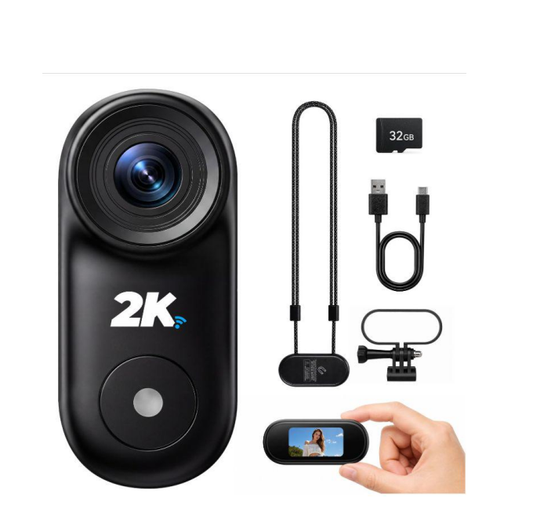 CA: AC33XDXXXX,Mini Body Camera, Wearable Action Body Cam, 2K Body POV Camera