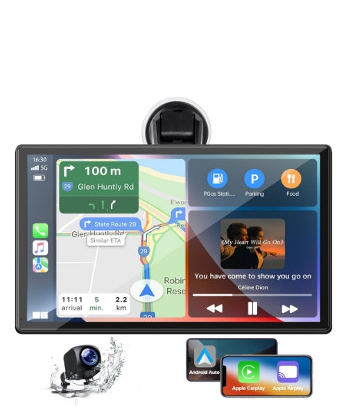 UK: RC07DCXAXX, 9 Inch Wireless Car Stereo with Apple Carplay and Android Auto,Backup Camera,Portable Touch Screen Car Play GPS Navigation for Car,Car Audio Receivers with Mirror Link,Bluetooth,FM, Siri