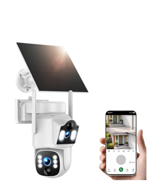 CA: TC39XCXXCA, "Solar Security Camera, Dual Lens 360° PTZ, Auto Tracking, 4G LTE Cellular Security Camera with SIM Card, 7800mAh Battery, 10X Zoom Loop Recording, Color Night Vision, IP66 for Farms/RVs/Remote "