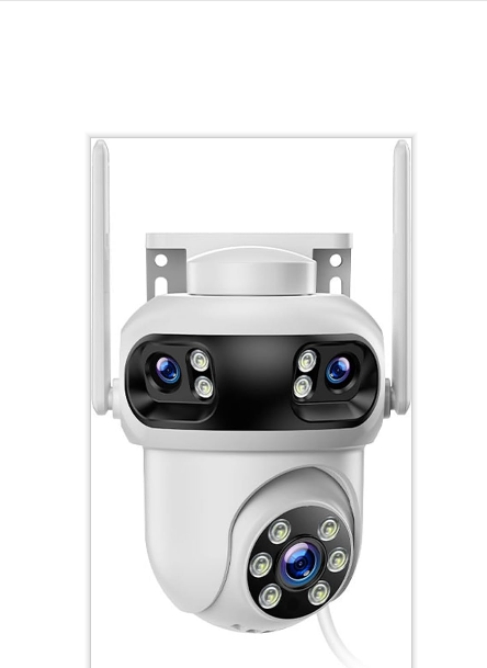US: BC1124,Triple-Lens Security Camera Outdoor, Wireless Security Camera for NVR System, 24/7 Recording, Auto Tracking, 360° PTZ, 2K Color Night Vision, IP65 Weatherproof, 1 Camera 3 Views