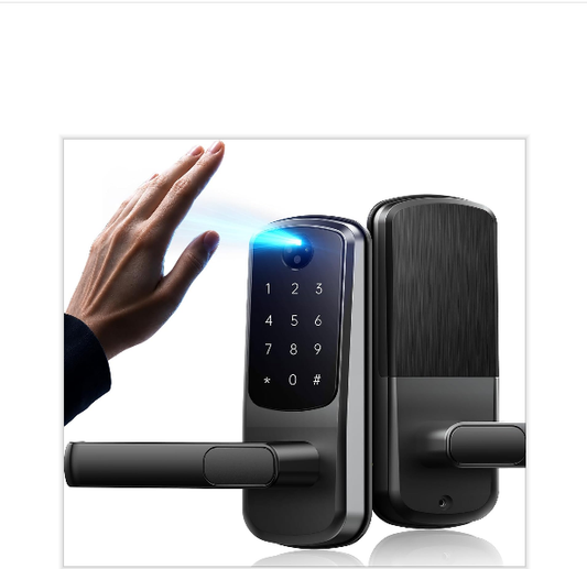 US: DL04XAHXXX, Palm Vein Smart Lock, Keyless Entry Door Lock with Handle, Smart Door Lock with Doorbell for Front Door, Built-in Wi-Fi, Auto Lock, Backlit Keypad, IP65 Waterproof, DIY Installation