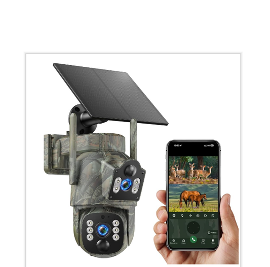 US: TC39XXXXUS,Cellular Trail Camera, 4G LTE Dual Lens Game Camera with Live Streaming | 2K Solar Security Cameras Built-in SIM Card, Remote Access, Night Vision, Motion Activated, No WiFi Needed
