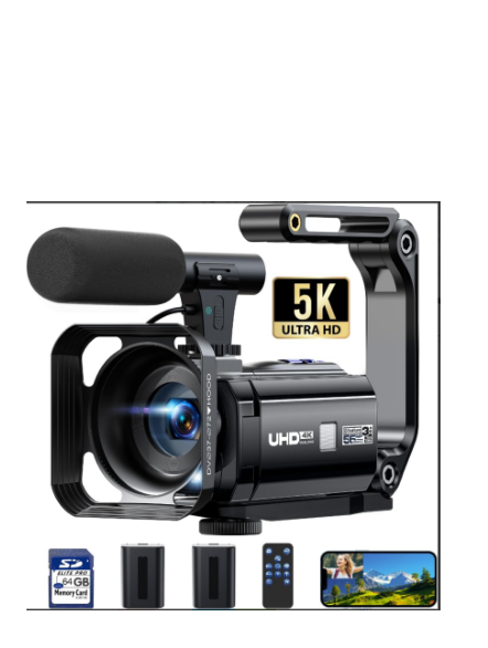CA: AC09DXXXXX, Camcorder Video Camera, 5K 56MP Vlogging Camera, YouTube 16X Dual Lens Podcast Camera with WiFi & Night Vision, 3" 270° Touch Screen Cam Corder with 64GB SD Card, 2 Batteries, Tripod, Mic, Remote