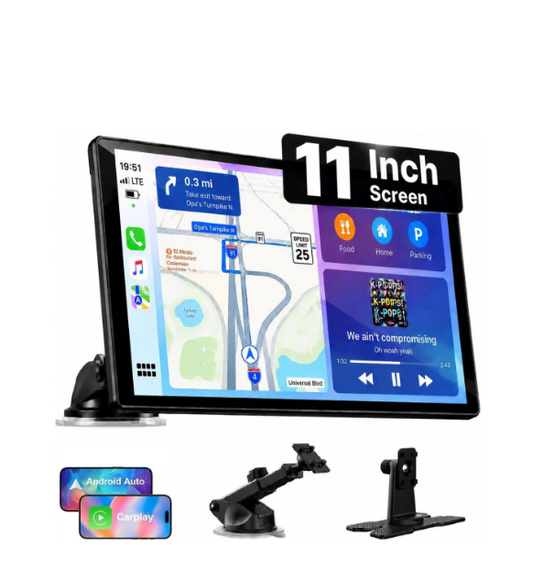 IT: RC37XXXDXX, Schermo Portatile Wireless da 11 Pollici 2026 Upgrade CarPlay per Apple CarPlay & Android Auto,Car Play per Auto con Navigazione GPS, Bluetooth, AirPlay, AUX, Connettività per Tutti i Veicoli