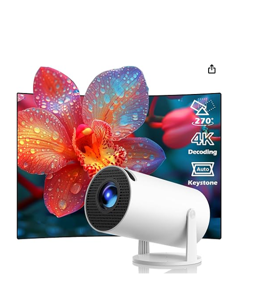 US:PR06XXXXUS,  Mini Projector with WiFi and Bluetooth Support 4K 1080P Wireless Movie Projectors