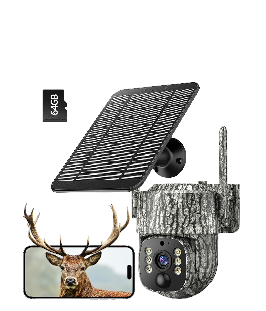US: TC32A, 2.5K Cellular Trail Camera, Auto Tracking Solar Power, 360° View