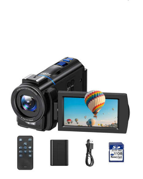UK: AC11AAXXXX, CAMWORLD 4K Video Camera Camcorder 48MP YouTube Vlogging Camera Night Vision 3” 270° Rotatable Touchscreen Podcast Camcorder Video Recorder with 32GB SD Card, Batteries, Remote Control