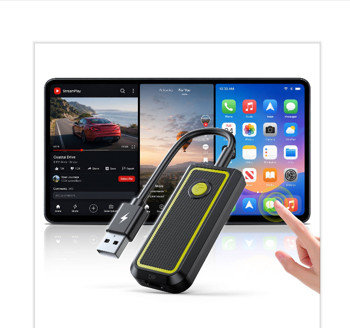 US: RC33XXLDXX, LAMTTO Wireless Carplay Adapter, Wired Mirror Apps and Control on Screen  screen mirroring adapter for car, Stream Videos Like YouTube, Wireless CarPlay & Android Auto, Mirror Link, OTA Updates
