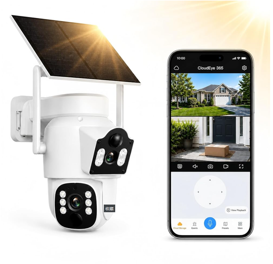US: BC1164,Camcamp 2K Dual Lens Solar Security Camera Wireless Outdoor, Auto Tracking