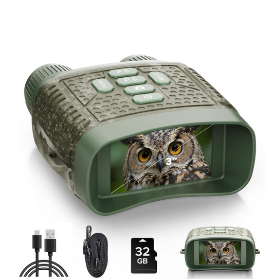 UK: NV02XAXXXX,"Night Vision Binoculars 4K, Infrared Night Vision Goggles with 3” HD Screen, 48MP Camera, 400M Range, 7-Level IR, 32GB Storage for Camping Wildlife Viewing, Gift for Families and Young Explorers "